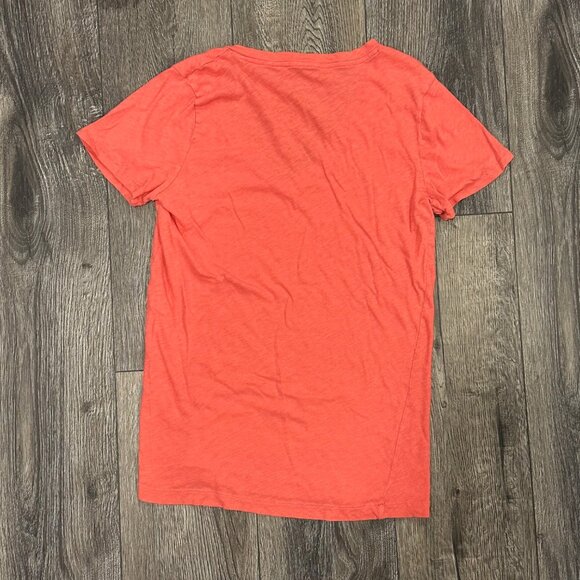 J. Crew Vintage Coral Pink Cotton V-Neck Tee, Size M - Picture 3 of 4